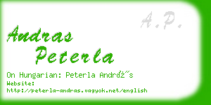 andras peterla business card